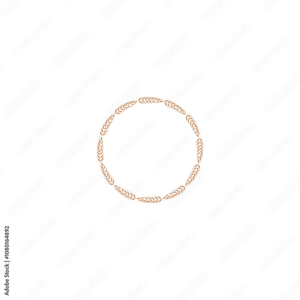 Wheat ears round frame icon isolated on white background Wheat ears round frame icon isolated on white background