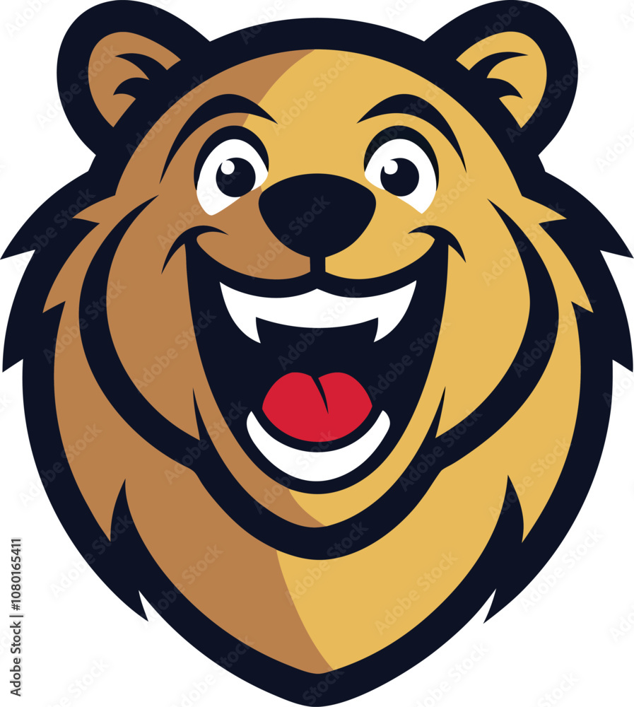 bear head mascot with laughing bear head mascot with laughing