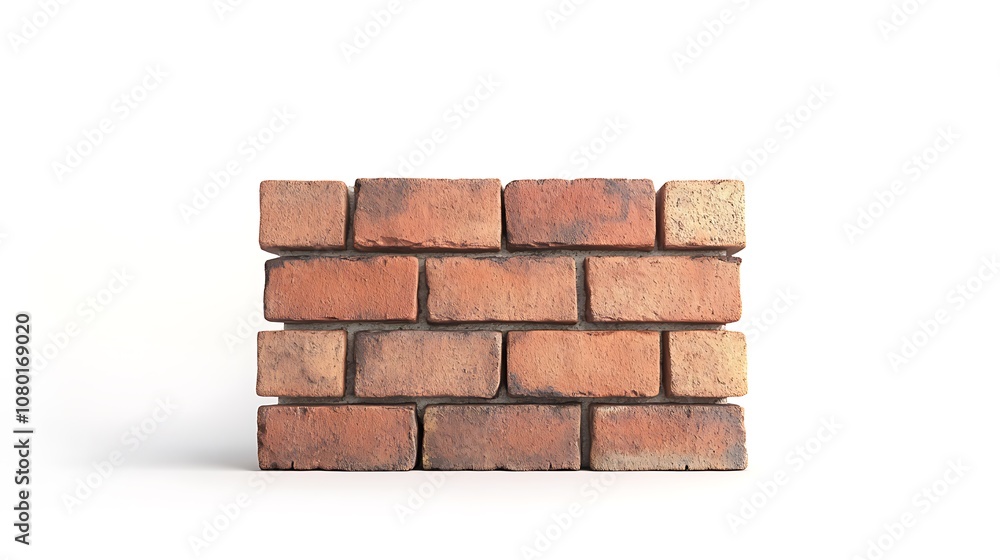 A section of light reddish-brown brick wall. A section of light reddish-brown brick wall.