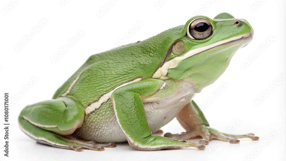 Obraz premium High-resolution PNG of a white-lipped tree frog with transparent background for design and creative projects