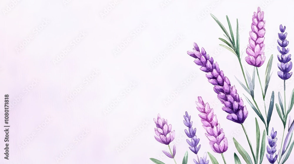 Naklejka premium Beautiful lavender flowers against a soft, pastel background.