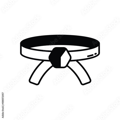 Martial Arts Belt vector icon stock illustration