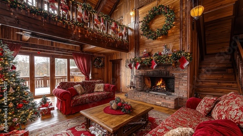 Beautifully Decorated Living Room with Handmade Christmas Ornaments and a Festive Tree, Inviting Atmosphere for Holiday Gatherings and Celebrations