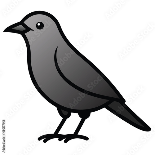 Solid color Gray Catbird animal vector design