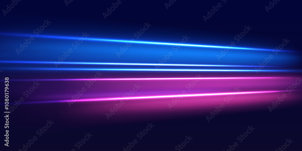 Speed police line. Laser beams, horizontal light rays. Magic shining neon light line trails. Purple glowing wave swirl, impulse cable lines. High speed effect motion blur night lights Speed police line. Laser beams, horizontal light rays. Magic shining neon light line trails. Purple glowing wave swirl, impulse cable lines. High speed effect motion blur night lights