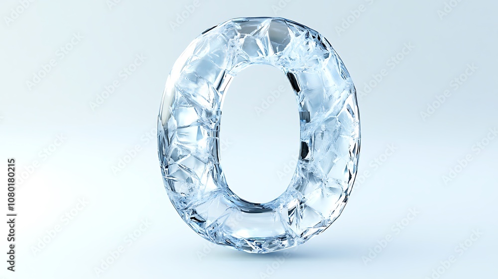 Letter O made of ice isolated on white background. Letter O made of ice isolated on white background.