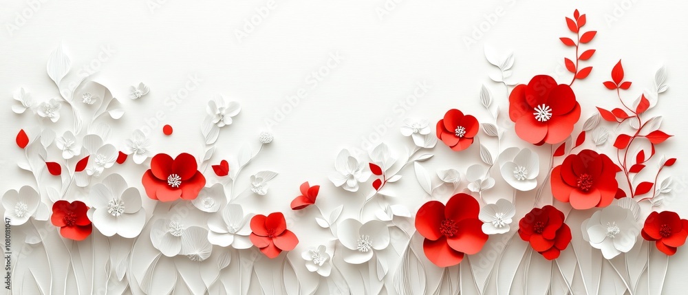 This sophisticated floral lace pattern beautifully showcases intricate red and white blossoms, making it perfect for elegant backgrounds as well as various creative projects, adding a touch of grace This sophisticated floral lace pattern beautifully showcases intricate red and white blossoms, making it perfect for elegant backgrounds as well as various creative projects, adding a touch of grace