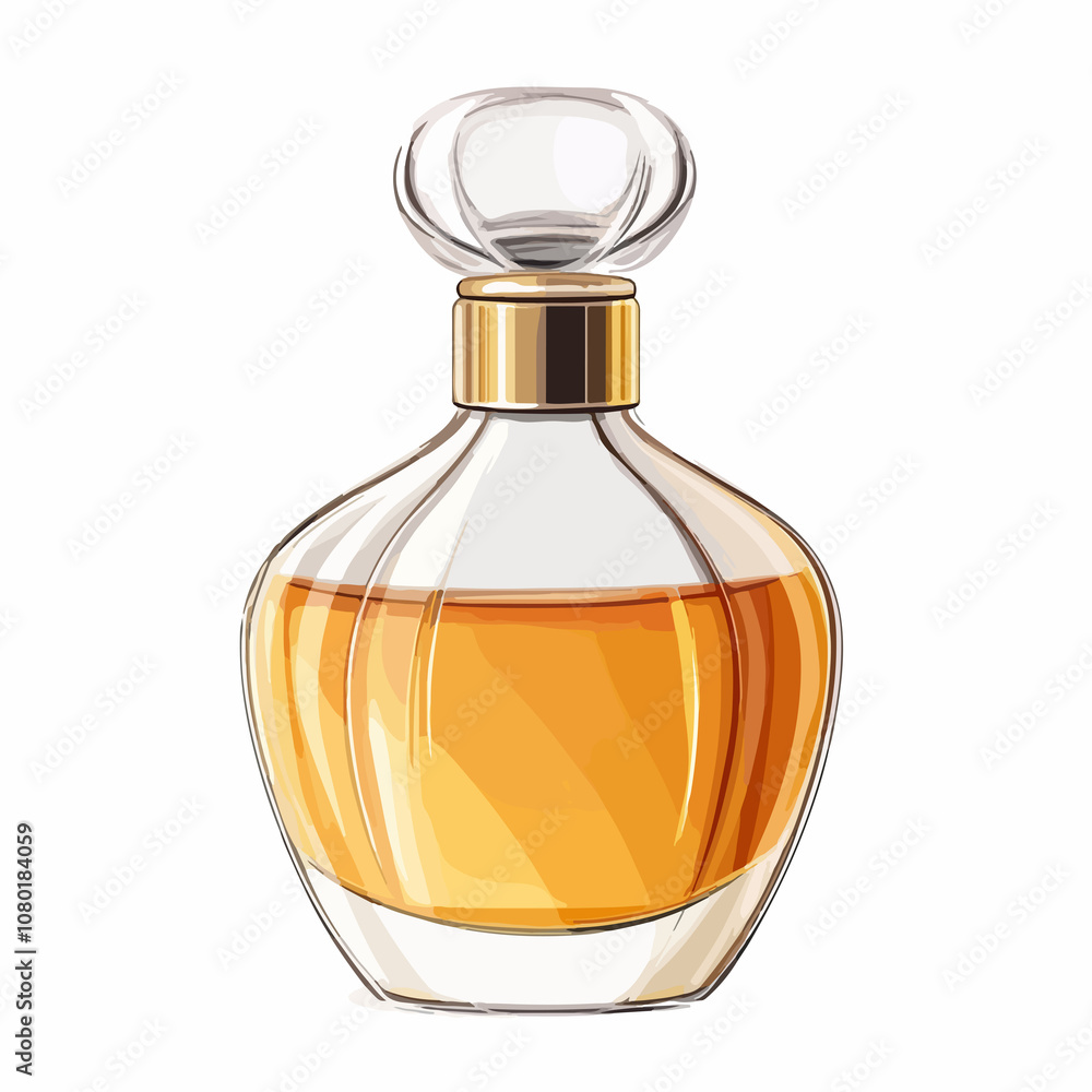 Elegant Fragrance Bottle Isolated Vector Illustration for Perfume Advertisement Elegant Fragrance Bottle Isolated Vector Illustration for Perfume Advertisement
