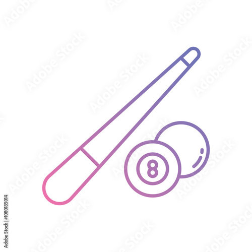 Billiard Cue vector icon stock illustration