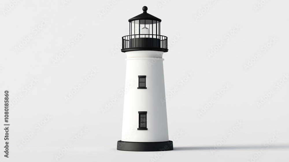 A simple, stylized lighthouse with a black top and white base, symbolizing navigation and safety. A simple, stylized lighthouse with a black top and white base, symbolizing navigation and safety.
