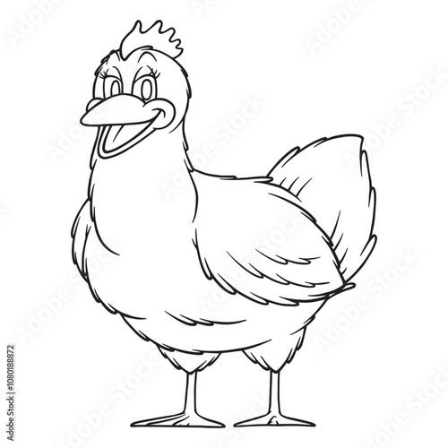 cartoon hen chicken coloring illustration photo