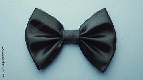 Black Bow Tie on Blue Background