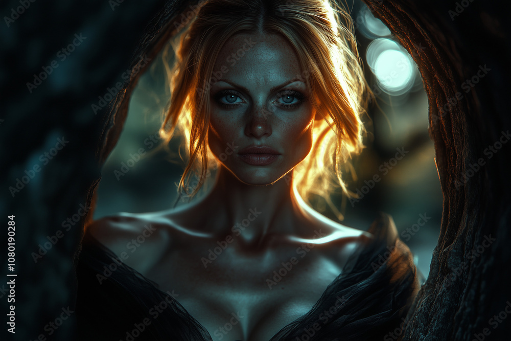 Beautiful girl on the background of ancient catacombs portrait... Beautiful girl on the background of ancient catacombs portrait...