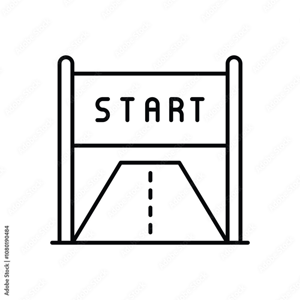 Starting Line vector icon stock illustration Starting Line vector icon stock illustration