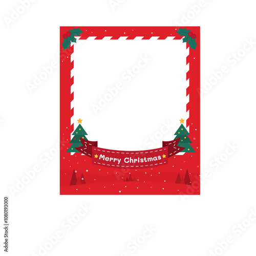 Photocall christmas frame striped border illustration