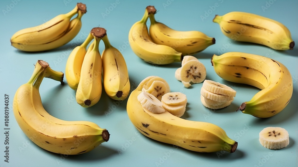 Cutouts of delicious bananas Cutouts of delicious bananas