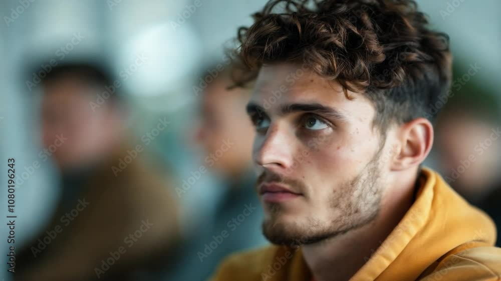 Very Handsome Man With Group People The Background Very Handsome Man With Group People The Background