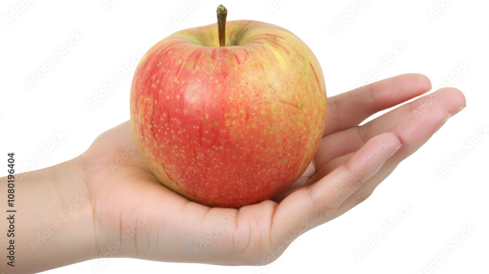 Hand holding delicius red apple on white transparent background
Hand holding delicius red apple on white transparent background