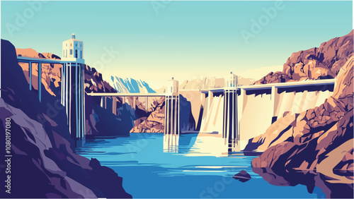 A Majestic View of the Hoover Dam.eps