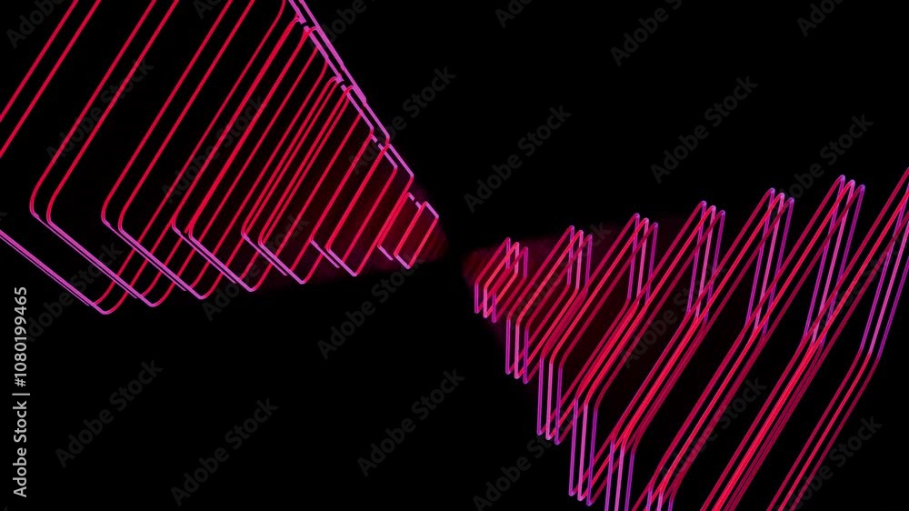 Creating dynamic VJ loops with vibrant neon visuals in a dark setting