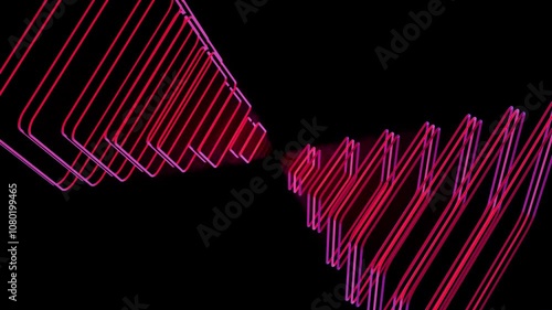 Creating dynamic VJ loops with vibrant neon visuals in a dark setting