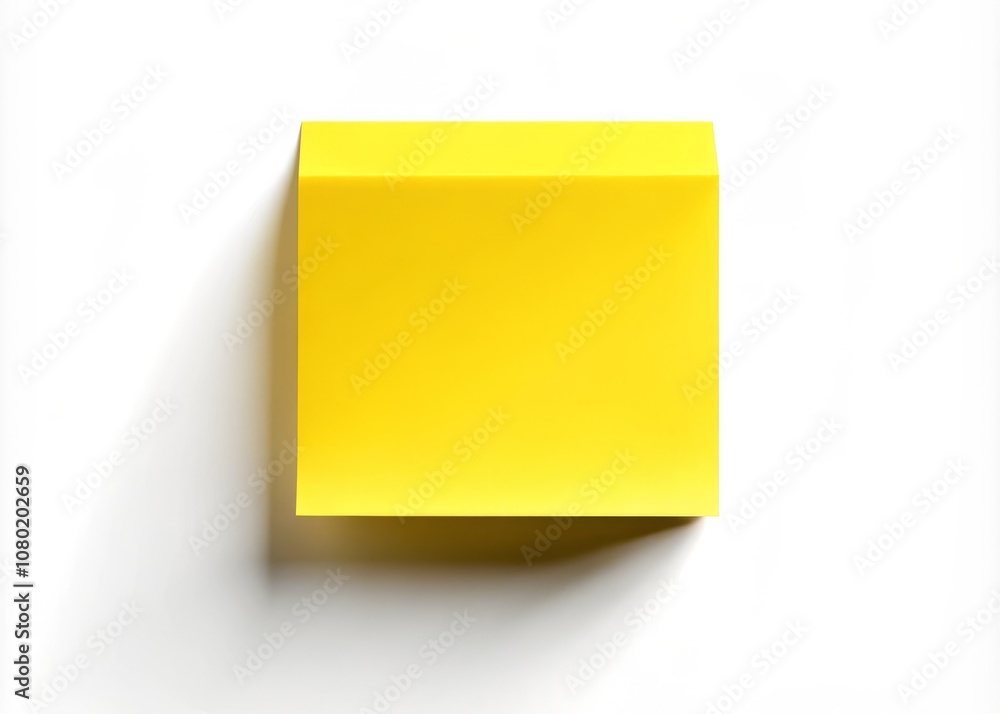 High-Resolution Yellow Blank Sticky Notes on White Background with Shadow - Simple Square Geometry Ideal for Digital Art, Notetaking, and Organization Concepts High-Resolution Yellow Blank Sticky Notes on White Background with Shadow - Simple Square Geometry Ideal for Digital Art, Notetaking, and Organization Concepts