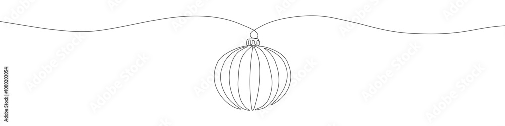 Christmas ball continuous line drawing vector illustration. Christmas decoration line art illustration Christmas ball continuous line drawing vector illustration. Christmas decoration line art illustration