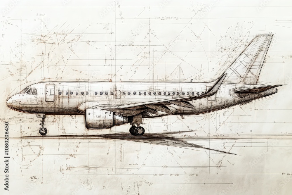 A detailed technical sketch illustrates a modern aircraft, showcasing its innovative design elements, structural features, and aerodynamic lines, capturing the essence of aviation engineering. A detailed technical sketch illustrates a modern aircraft, showcasing its innovative design elements, structural features, and aerodynamic lines, capturing the essence of aviation engineering.