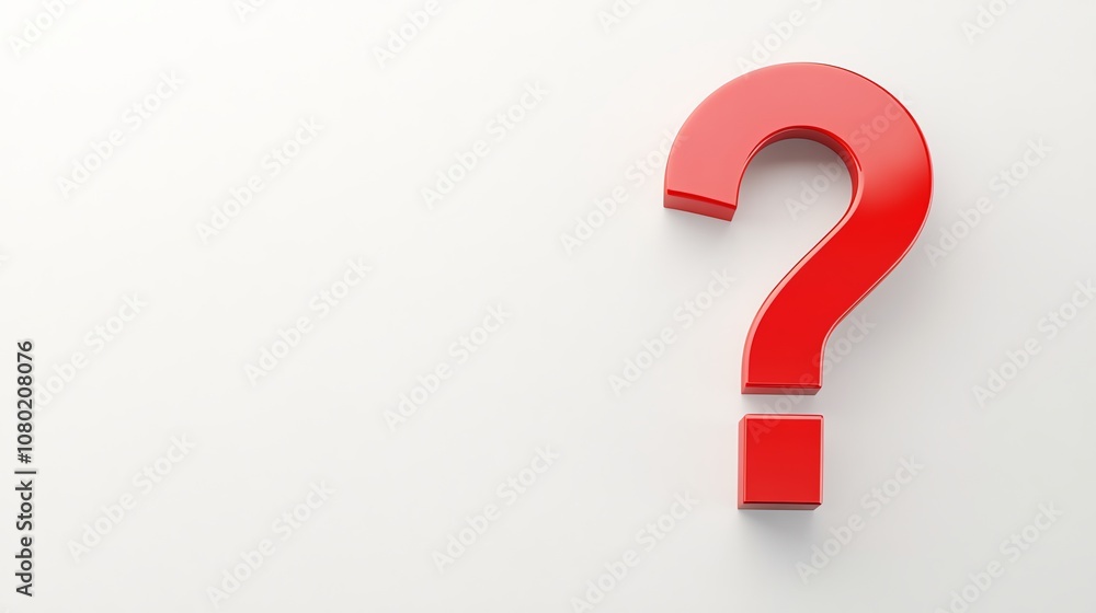 A red question mark on a white background. A red question mark on a white background.