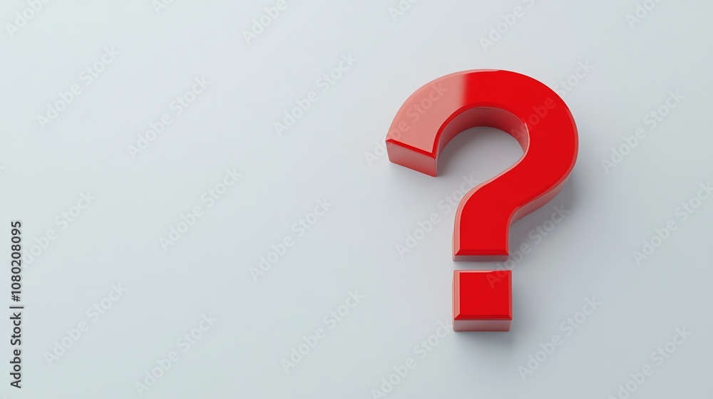 A red question mark on a white background. A red question mark on a white background.