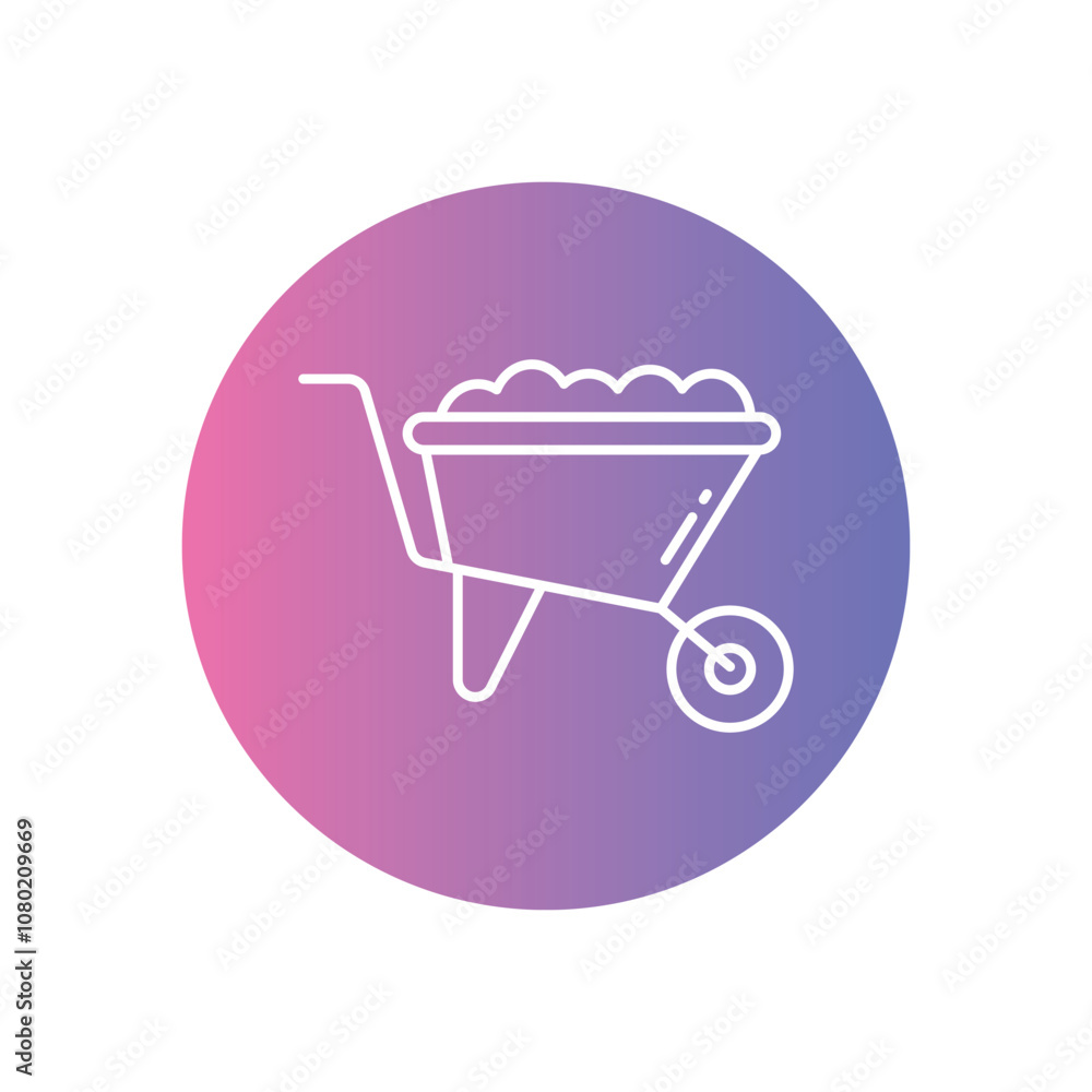 Wheelbarrow vector icon stock illustration Wheelbarrow vector icon stock illustration