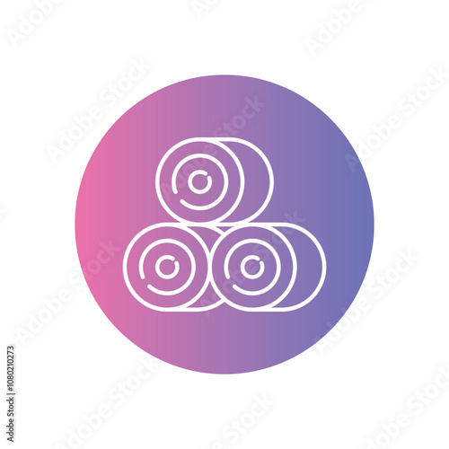 Hay Bale vector icon stock illustration