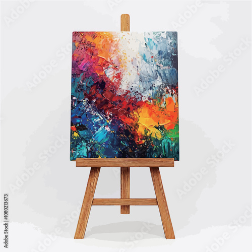 Painting easel isolated on white background. 3d render..eps