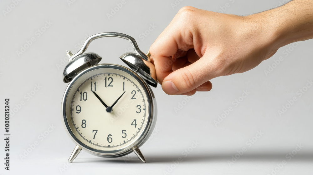 Hand Reaching to Turn Off Alarm Clock Snooze Button in Bright Light with Clear Time Display on Simple Background for Sleep and Routine Illustrations Hand Reaching to Turn Off Alarm Clock Snooze Button in Bright Light with Clear Time Display on Simple Background for Sleep and Routine Illustrations