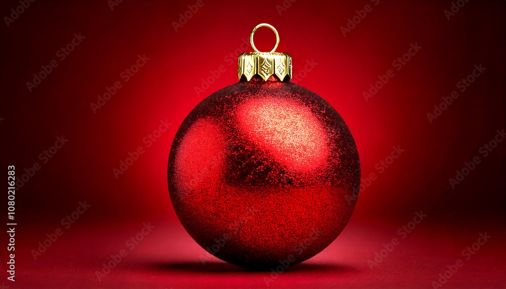 a single, classic, red ornament on a red background a single, classic, red ornament on a red background