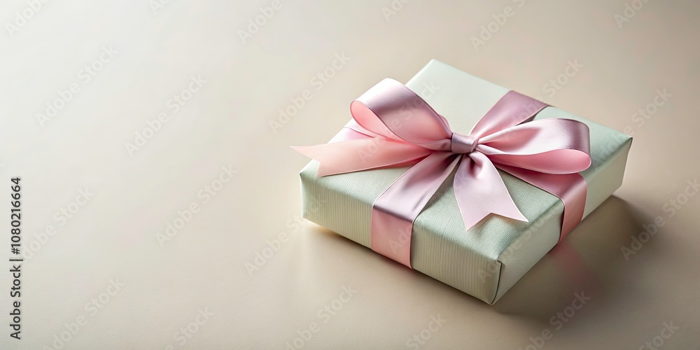 Beautifully Wrapped Gift Box with Pastel Bow - Minimalist Aesthetic, Soft Colors, Elegant Presentation, Perfect for Celebrations and Special Occasions Beautifully Wrapped Gift Box with Pastel Bow - Minimalist Aesthetic, Soft Colors, Elegant Presentation, Perfect for Celebrations and Special Occasions