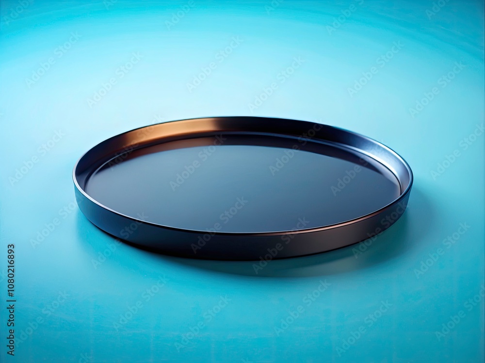 Black Round Tray on Light Blue Background - Elegant Minimalism in Home Decor and Tableware, Perfect for Product Photography, Interior Design Inspiration, and Contemporary Aesthetics Black Round Tray on Light Blue Background - Elegant Minimalism in Home Decor and Tableware, Perfect for Product Photography, Interior Design Inspiration, and Contemporary Aesthetics