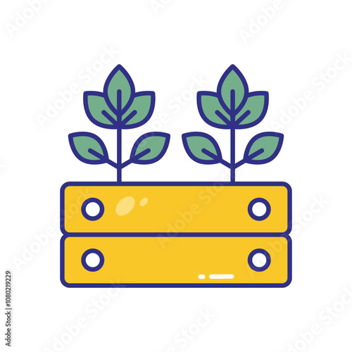 Garden Bed vector icon stock illustration