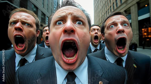 Indignant businessmen expressing their outrage