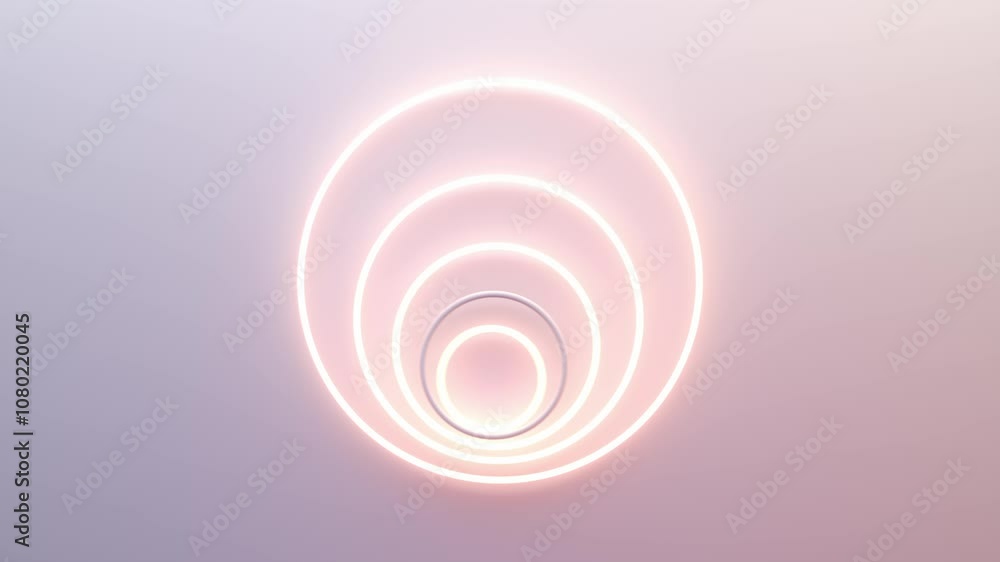 Abstract glowing concentric circles on pastel background Abstract glowing concentric circles on pastel background