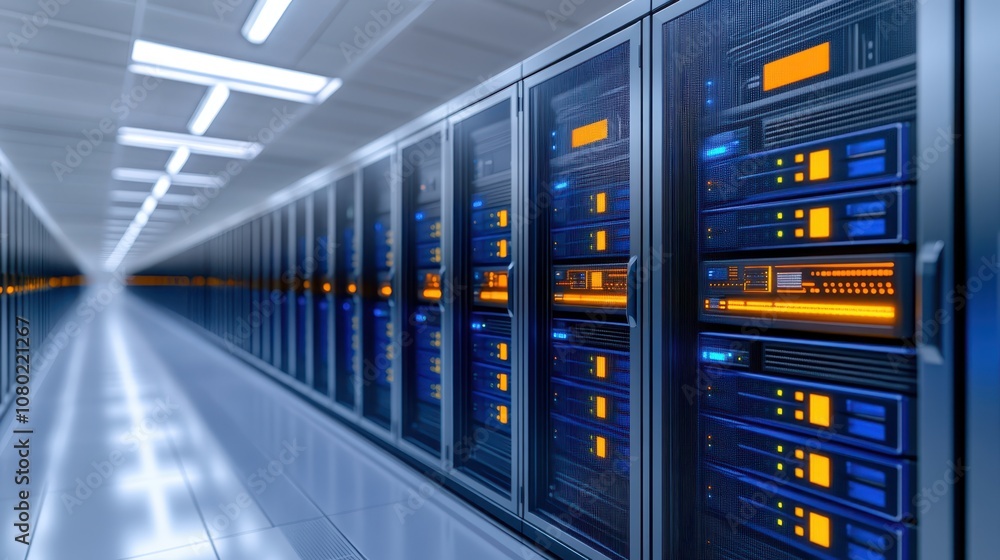 Server room infrastructure, powering data centers, cloud computing and online services for seamless connectivity Server room infrastructure, powering data centers, cloud computing and online services for seamless connectivity