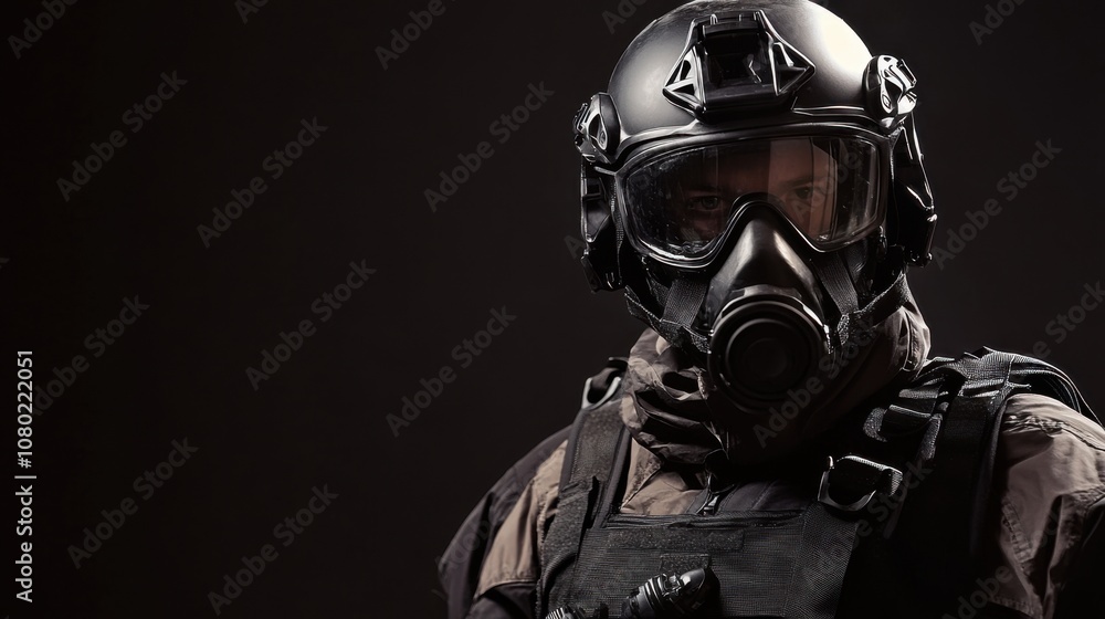 Close-Up of Individual in Full Protective Gear Close-Up of Individual in Full Protective Gear