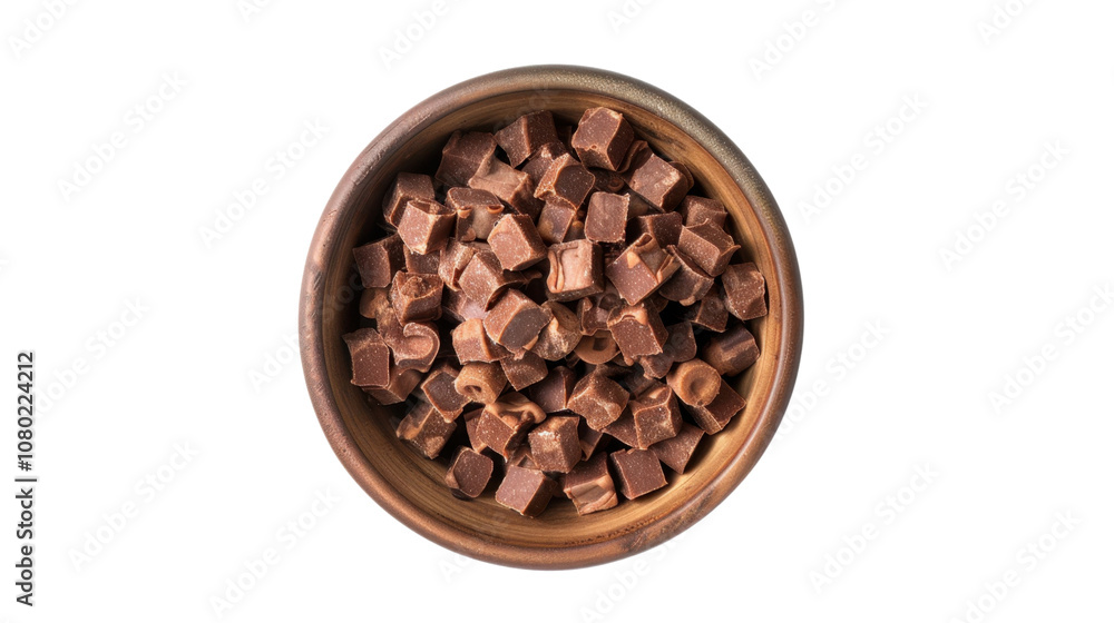 Dry dog and cat food in a white bowl on white transparent background
Dry dog and cat food in a white bowl on white transparent background