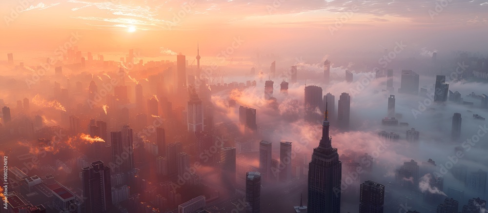 Fototapeta premium sunrise over the city