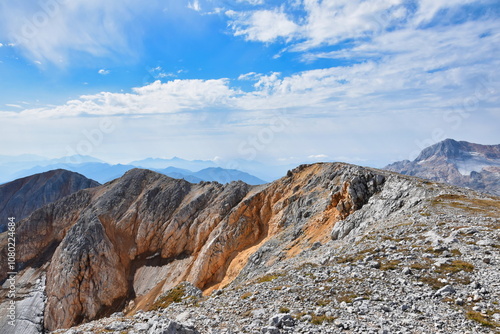 Hard rocky outcrops on Mount Oshten