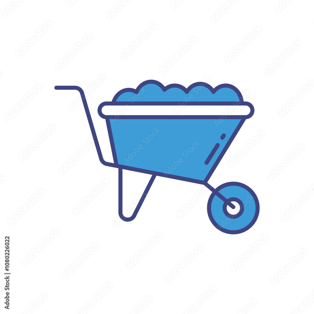 Wheelbarrow vector icon stock illustration