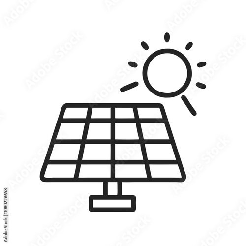 A solar panel converting sunlight into energy under a bright sun, demonstrating renewable energy technology in action at midday