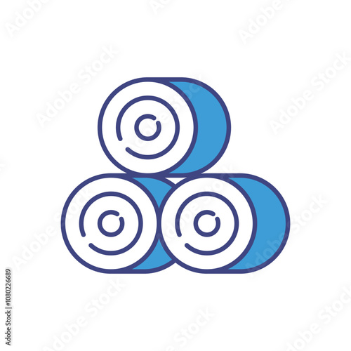 Hay Bale vector icon stock illustration