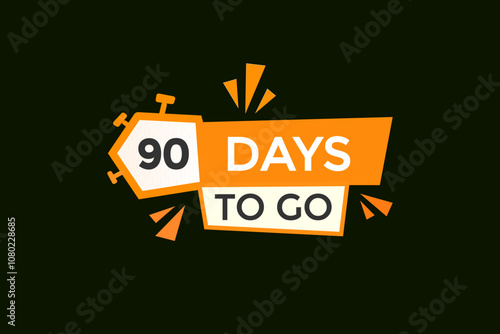 90 days to go, icon, stile, timer, countdown, clock, time,  background, template, 90 days to go, countdown, sticker, left banner, business, sale, label button
