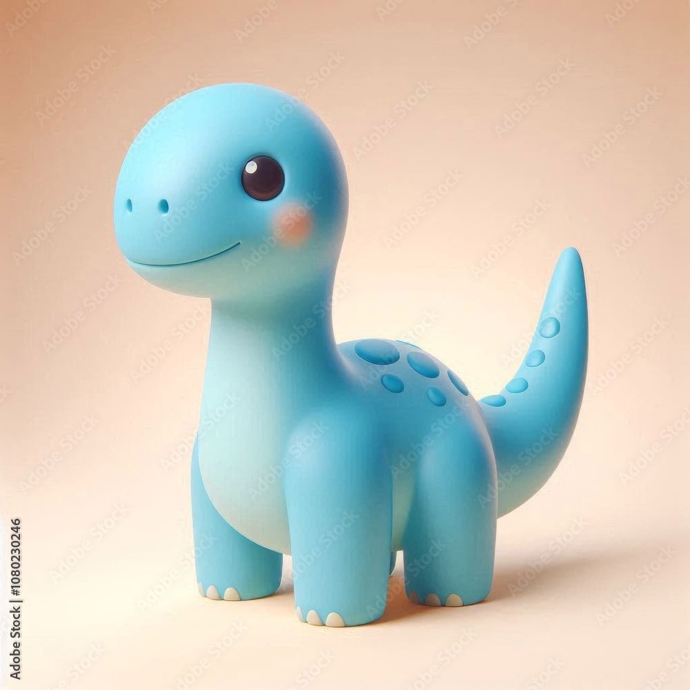 Cute 3D Cartoon Brontosaurus Dinosaur with Friendly Expression Generative AI Cute 3D Cartoon Brontosaurus Dinosaur with Friendly Expression Generative AI
